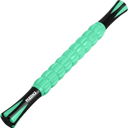 Muscle Roller & Massage Roller Stick for Athletes - Lymphatic Drainage Support, Relieves Muscle Soreness, Cramping & Tightness - Targets Legs, Arms, Back & Calves （Mint Green Wheel） by Morepicksawait%E2%80%94godiscover