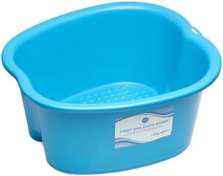 AllSett Health Foot Soaking Bath Basin – Large Size for Soaking Feet | Pedicure and Massager Tub for at Home Spa Treatment | Callus, Fungus, Dead Skin Remover, Blue by AllSettHealth