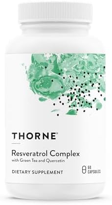 THORNE - Resveratrol Complex - Supports Healthy Aging* - Trans-Resveratrol Supplement with Green Tea, Quercetin & Curcumin Phytosome - Third-Party Certified - Gluten, Dairy & Soy-Free - 60 Capsules by Thorne
