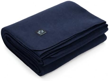 Arcturus Tahoe Wool Bed Blanket | Soft, Breathable Wool Blanket for Year-Round Comfort - Queen Size (90"x 96") | Thick, Washable & Warm (Navy Blue) by Arcturus
