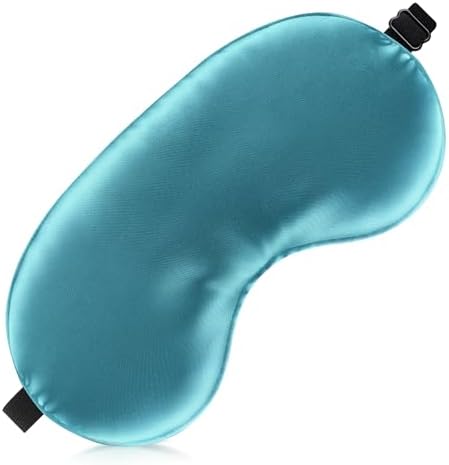 Sleep Mask Silk Eye Mask for Men Sleeping Mask, Adjustable Elastic Strap for Night Shading Sleep Mask, Soft and Comfortable for Both Men and Women (Peacock Blue, 3 Packs) by Unknown