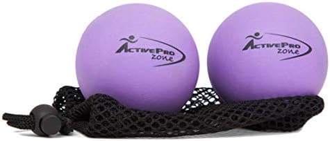Therapy Massage Ball - Instant Muscle Pain Relief. Proven Effective for Myofascial Release, Deep Tissue Pressure, Yoga & Trigger Point Treatments. Set - 2 Lacrosse Balls W/Mesh Bag by ActiveProZone