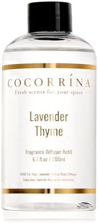 COCORRÍNA Refill- Lavender Thyme 6.7 Fl.oz Reed Diffuser Refill with 8 Sticks by COCORR%C3%8DNA