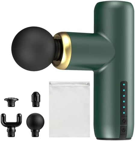 Mini Massage Gun Pocket-Sized Massage Gun Deep Tissue Quiet, Portable Percussion Muscle Travel Massager Gun,Back/Neck Massager for Pain Relief Deep Tissue(Green) by Unknown