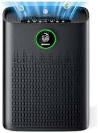 Air Purifiers for Home Large Room, Cover Up to 2400 Ft² with True HEPA Filter, Smart Mode, PM2.5 Air Quality Display, 22dB Sleep Mode, Aromatherapy with 2X-Purification & 360°Air Outlet, HAP603, Black by ECOSELF