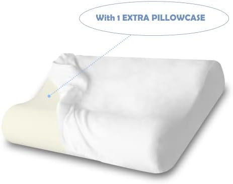 Premium Hypoallergenic Contour Pillowcase for Back and Side Sleepers Orthopedic Contour Pillows (24”x15”) Queen Size (1 Pillow (with Pillowcase) and 1 Extra Pillowcase) - Image 4