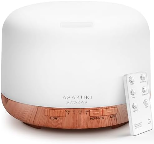 ASAKUKI Essential Oil Diffuser for Home, 500ML Aromatherapy Humidifier by ASAKUKI
