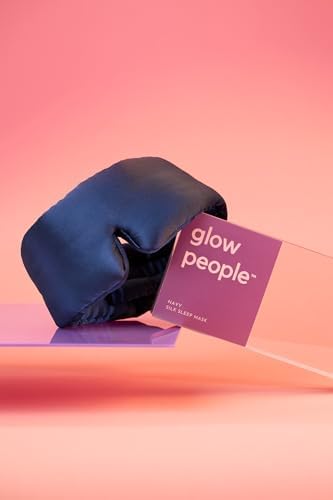 Glow People Silk Sleep Mask – 100% Mulberry Silk Eye Mask for Sleeping, Total Blackout, Cloud-Soft and Adjustable for Beauty Sleep and Travel - Navy - Image 7