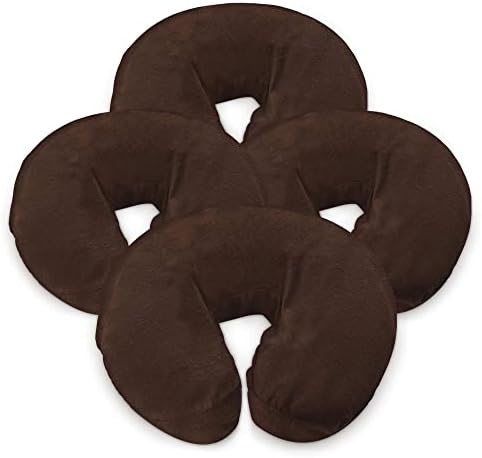 London Linens Premium Extra Thick 100% Cotton Flannel Massage Face Cradle Cover, Includes 4pcs (4, Mocha) by LONDONLINENS