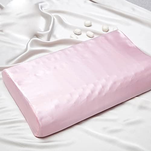Silk Pillowcase for Memory Foam Pillow, Neck Pillow - Pure Mulberry Silk, Lotus Pink, 21" x 14.5" x 4.9"/4.2" by Cozysilk%7CBringNatureHome