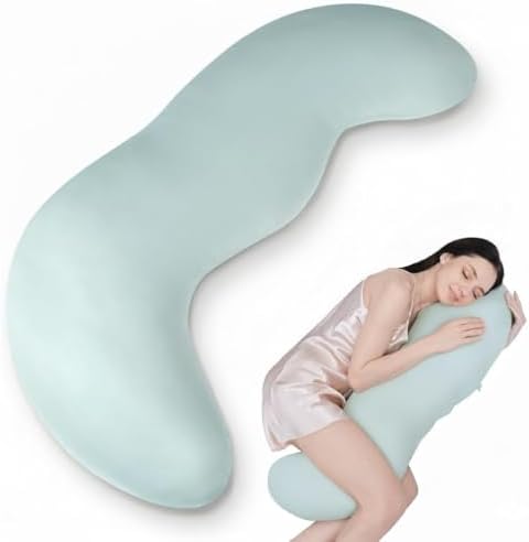 Body Pillows for Adults, Full Body Pillow for Side Sleepers, Long Body Pillow for Bed, Pea Pod Shape Long Pillow for Pregnancy Sleeping Full Body Support by AiSleep