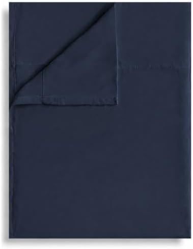 Queen Flat Sheet Only, 1 Pack Top Bed Sheets, Soft Breathable Brushed Microfiber Color-Coded Label Threads, (90"x102",Navy Blue) by Culve