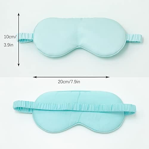 HBHLFZ Sleep Mask 2 Pack - Bamboo Viscose Fiber Sleeping Eye Mask - with Elastic Band/Headband - Comfort Sleeping Shade - for Nighttime Sleeping, Traveling & Napping（Light Blue） - Image 2