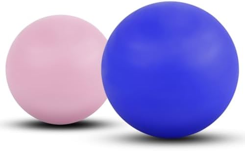 WOVTE Massage Lacrosse Ball for Sore Muscles, Shoulders, Neck, Back, Foot, Body, Deep Tissue, Trigger Point, Muscle Knots, Yoga and Myofascial Release (Blue) (Royal Blue Pink) by WOVTE