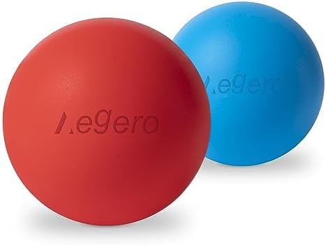 Massage Lacrosse Balls for Myofascial Release,Yoga Deep Tissue Massage,Trigger Point Therapy and Foot Plantar Fasciitis,Muscle Soreness Massager Ball (2Pack, Blue and Red) by Unknown