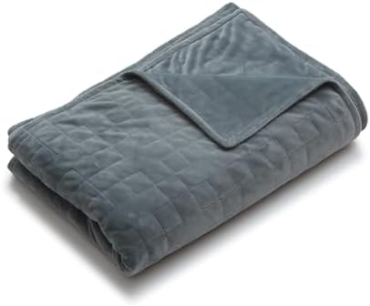 YnM Fuzzy Duvet Cover for Weighted Blankets (60''x80'')- Grey Square Print by YNM