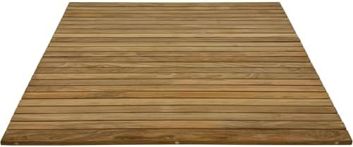 Nordic Teak 100% Solid Teak Wood String Mat - Indoor and Outdoor Use - Non-Slip Wooden Platform for Sauna, Pool, Hot Tub Flooring Decor and Protector (Natural Finish, 30" x 30") by NordicStyleTeak