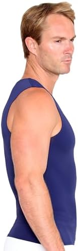 Insta Slim Mens Compression Sleeveless V Neck Muscle Shirt- Slimming Body Shaper Undershirt - Image 2