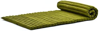 Leewadee - Foldable Floor Mattress - Japanese Roll Up Futon -Trifold Tatami Mat- Guest Floor Bed - Camping Mattress - Thai Massage Mat, Kapok Filled, 75 x 28 inches, Green - Image 4