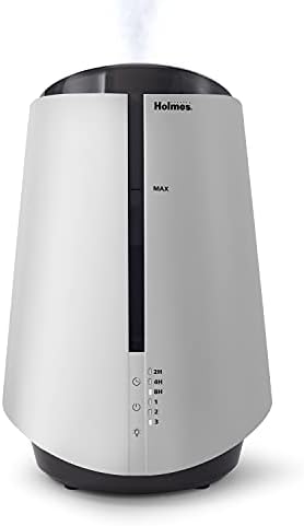 Holmes 1-Gallon Top-Fill Ultrasonic Cool-Mist Humidifier with Disinfectant Protection and 7 Color LED Lights White by Holmes