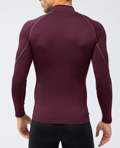 SPVISE Men's Compression Shirts Long Sleeve Mock Turtleneck Workout Tops - Image 6