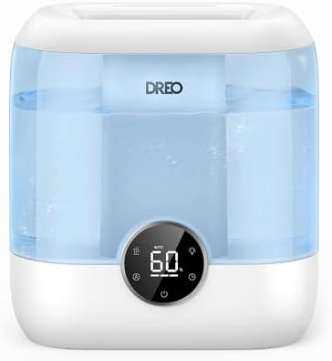 DREO Humidifiers for Bedroom, 6L Top Fill Supersized Cool Mist Humidifier for Large Room, 60 Hour Runtime, Quiet Ultrasonic Humidifiers for Plants, Baby, Indoor, Home, Night Light, Blue by Unknown