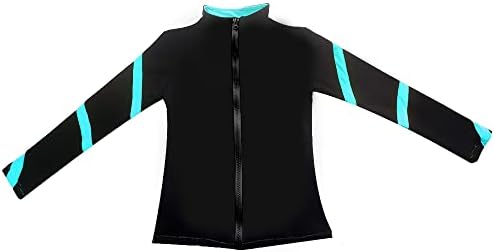 LIUHUO Girls Ice Skating Jackets Women Stripes Training Practice Figure Skating Tops Costs Fleece - Image 3