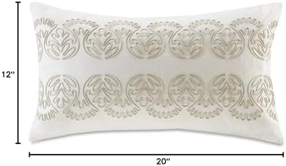 Harbor House Modern Design Decorative Pillow Hypoallergenic Sofa Cushion Lumbar, Back Support, Oblong 12" x 20", Suzanna, Cotton Medallion Taupe - Image 6