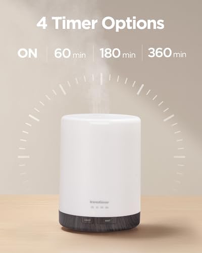InnoGear 300ml Essential Oil Diffuser for Home Scent Humidifier, Brown - Image 2