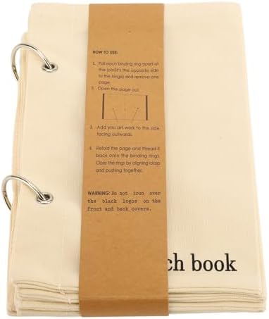 ariarly Blank Fabric Sketchbook, Portable Travel Journal Planner Notebook by Unknown
