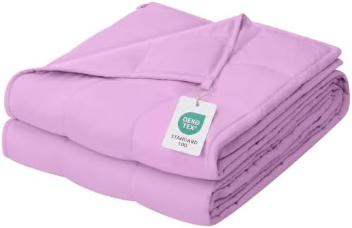 ZonLi Cotton Weighted Blanket (60"x80", 20lbs, Light Purple) by Zonli