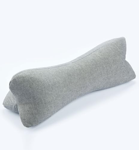 Buckwheat Pillow Neck Roll Bolster, Buckwheat Hulls Filling Neck Support Pillows, Adjustable Firmness Neck Pain Relief for Back Sleepers, Breathable Comfortable Covers, Grey 15 X 5 Inches by EDMILE