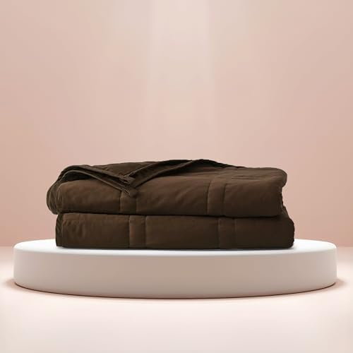 Baloo Weighted Blanket for Adults 12 lb Throw (Cocoa, 42"x72") by Baloo