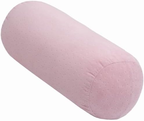1 MIDDLE ONE Bolster Pillow with Removable Velvet Cover, Round Cylinder Neck Roll Pillow for Head, Back, Leg Support, Decorative Bed and Couch Pillow 16 x 6 Inches (Pink) by 1MIDDLEONE