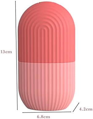 Joyeee Ice Face Roller, Reusable Silicone Mold Face Massage Eye Facial Beauty Skin Care Tools Apply Ice for Shrink Pores Anti Wrinkle Reduce Puffiness Improve Skin Elasticity, Striped, Pink - Image 2