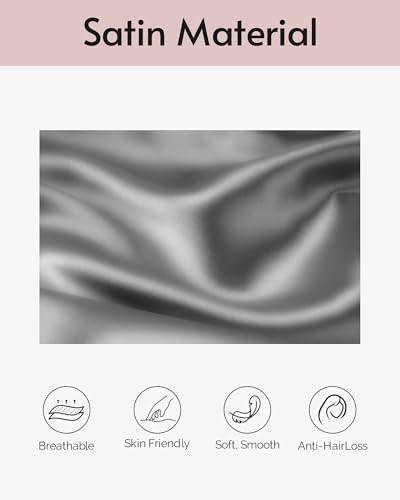 Yanideer Travel Elastic Band Satin Pillowcase for Hair & Skin, Cooling Satin Pillow Cover for Hotel - Image 3