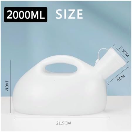 Male Urinal Bottle 68 OZ Portable Urinals for Men 59" Long Hose with Lid (White) - Image 2