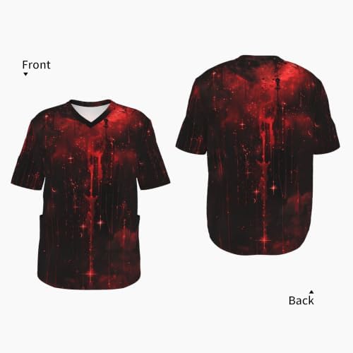 Men's Scrub Top,V-Neck Spill Wrinkle Resistant,3 Pockets-Tarot (4) - Image 4