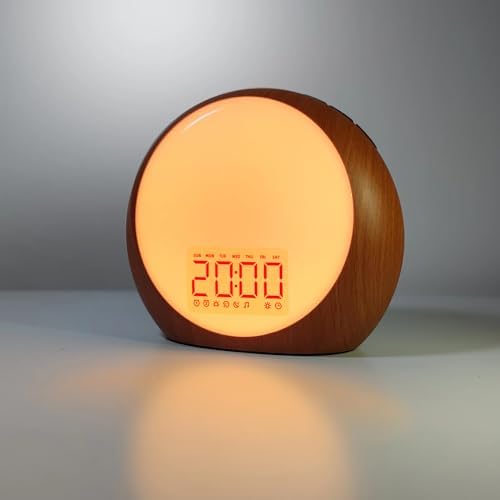 Wake Up Light Sunrise Alarm Clock White Noise Machine with Sunrise Sunset Simulation for Heavy Sleepers Kids Bedroom Dual Alarms Snooze Sound Brown Noise Machine with 25 Sounds for Sleeping by iDealSleep