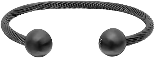 MagnetRX® Twisted Cable Magnetic Bracelet Cuff (Gunmetal, Small) - Image 7