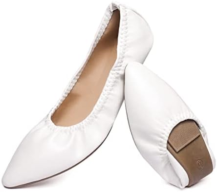 Women's Ballet Flat Slip On Flats - Classic Casual Dress Shoes, Foldable Portable Travel Ballet Walking Shoes by LM