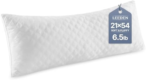Leeden Adjustable Body Pillow 21 x 54 for Side Sleepers White by LEEDEN