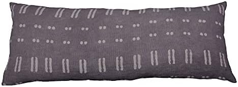Trade Star Handloomed Cushion Cover Handmade Body Pillow Cover 100% Cotton Pillow Case Premium Quality Spring Pillow Shams Decorative Block Print Pillow Case (Grey Blossom 14X36 INCHES) by TradeStar
