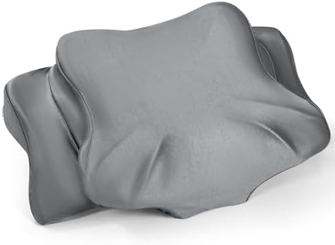 Thickened Satin Pillowcase, Elastic 14 * 22In Pillow Cover for Cervical Pillow or Memory Foam Pillows, Smooth & Soft Hair and Skin Friendly, Standard Size with Zipper Dark Grey by Joyytuu