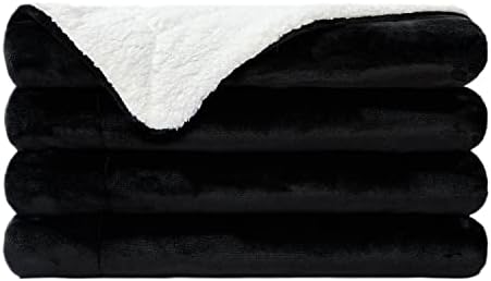 NANPIPER Sherpa Blanket King Fleece Bed Blankets Soft and Warm Fuzzy Microfiber,Black 90"x108" by NANPIPER