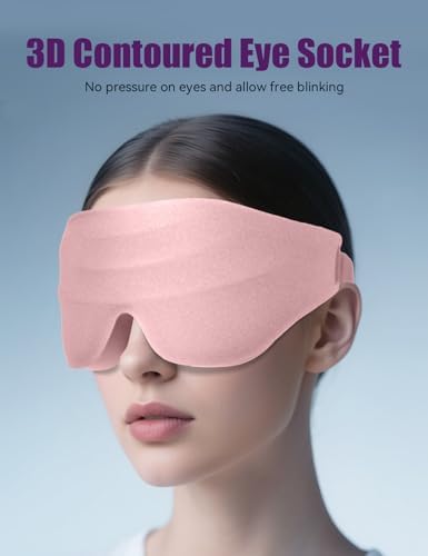 Sleep Eye Mask for Men Women, EVA BELLE Light Blocking Sleeping Mask for Side Sleeper, 3D Contoured Cup Night Blindfold, Lash Extensions 3D Sleeping Mask with Adjustable Strap for Travel, Night & Nap - Image 2