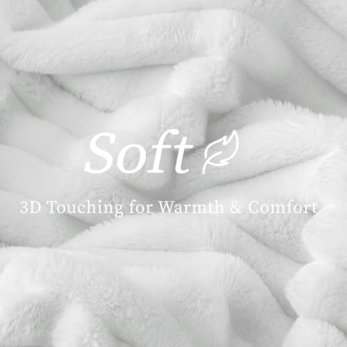 BEDELITE Ribbed Twin Blanket for Couch & Bed, Bright White, 60"x80" - Image 5