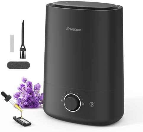 BREEZOME 5L Humidifier for Bedroom 360° Nozzle 50H Runtime Quiet Operation by BREEZOME