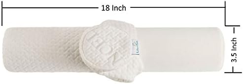 Comfort Memory Foam Neck Roll and Cervical Bolster Round Pillow with Removable Washable Soft Cover for Spine and Neck Back Lumbar Leg Vertebra Support (18"x3.5" Pillow Firm) - Image 2