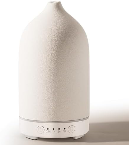 Diffuserlove Ceramic Essential Oil Diffuser 160ML Aromatherapy Diffuser for Home Bedroom Room Cool Mist Humidifier Stone Air Diffusers (Size:6.8" H x 3.6" W) by Diffuserlove